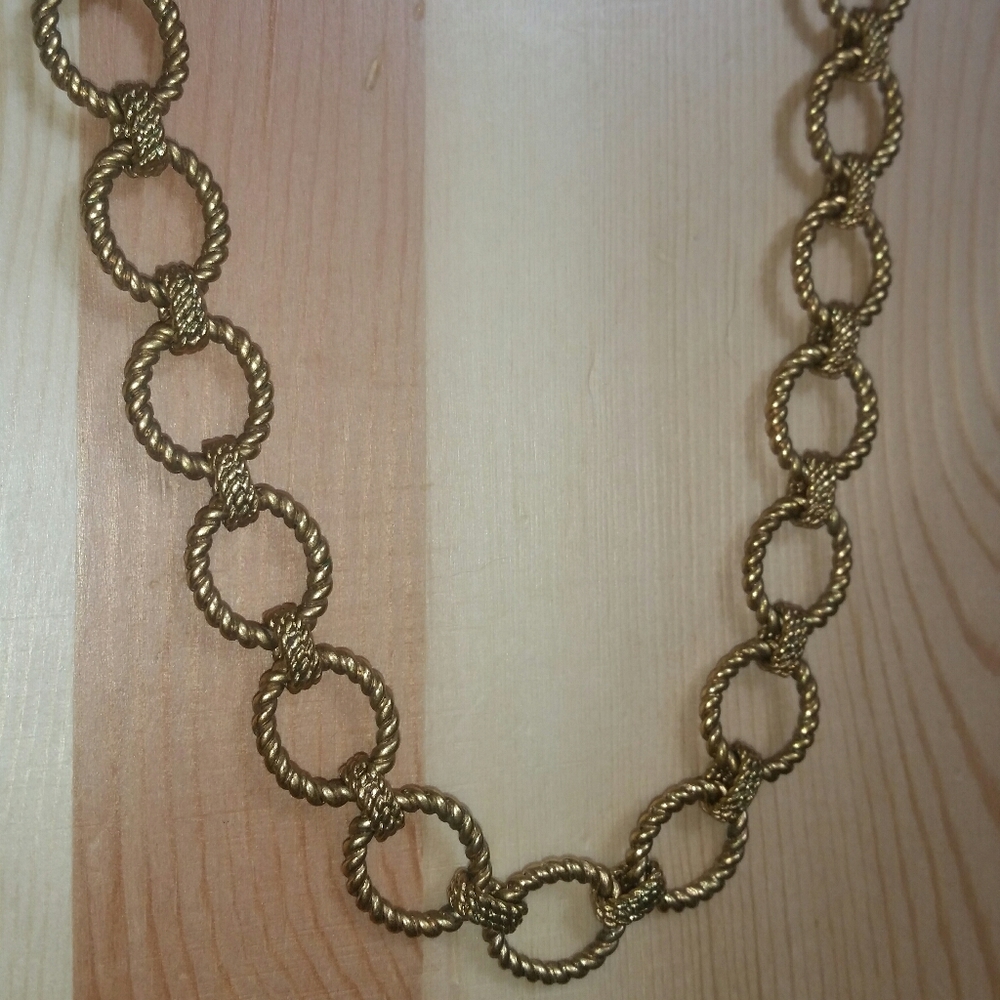 Ralph Lauren Textured Gold Plated Rolo Chain